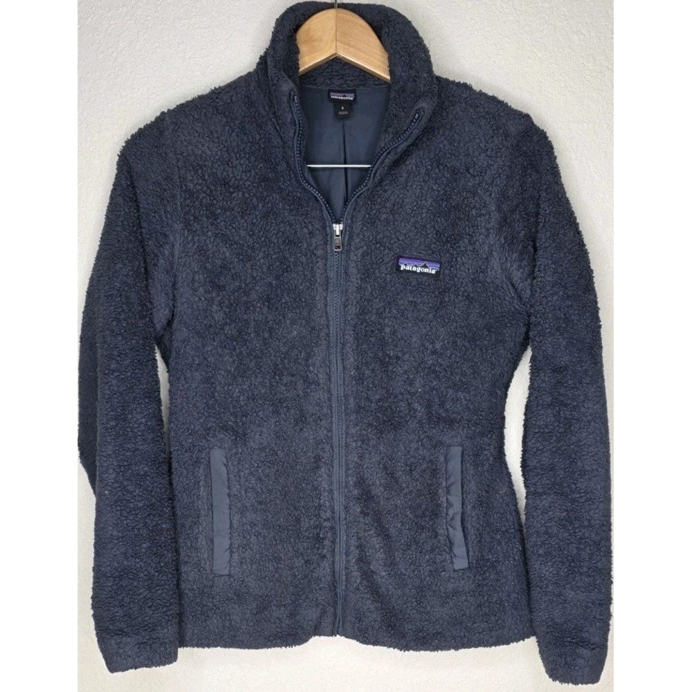 Patagonia Los Gatos Lobos Fleece Women S Navy Full Zip Lined Jacket Long Sleeve